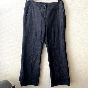 Sandro Womens Trouser Pants Size 10 Petite Black Wide Leg High Waist